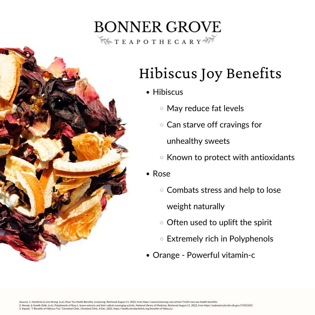 Hibiscus Joy Loose Leaf Tea - Made in the USA - Bonner Grove Teapothecary